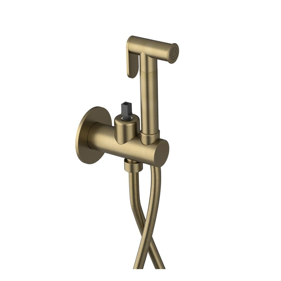 ULTRAMIX korpus podtynkowej baterii bidetowej z prysznicem Stop, okrągły, złoto mat