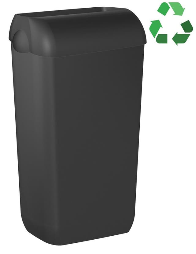 ECOLORED ścienny kosz na śmieci z pokrywą 23l, ABS, czarny mat