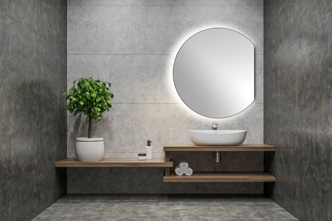 DARA CUT lustro podświetlane LED 20W, ø 100x90cm, folia grzewcza