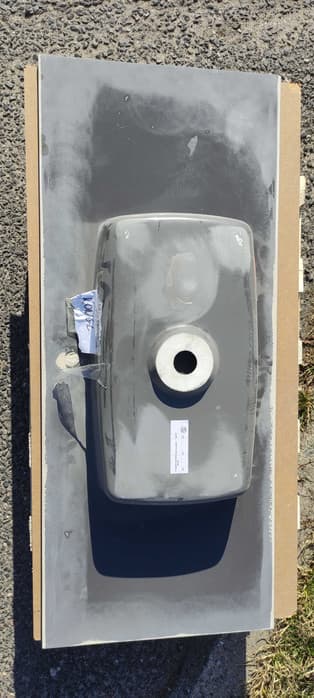 Umywalka meblowa 120x50 cm grafitowa konglomerat z pokrywką odpływu