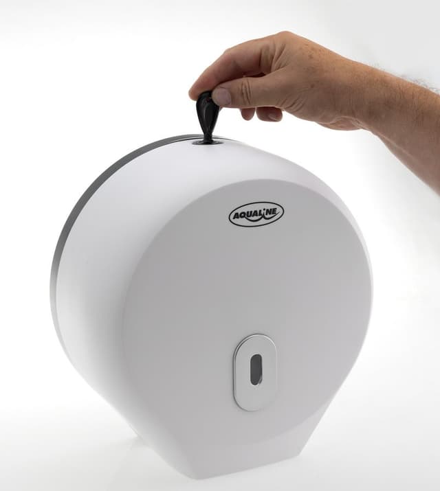 EMIKO Zasobnik papieru toaletowego na rolę o średnicy 26 cm, 270x280x120mm, ABS, biały