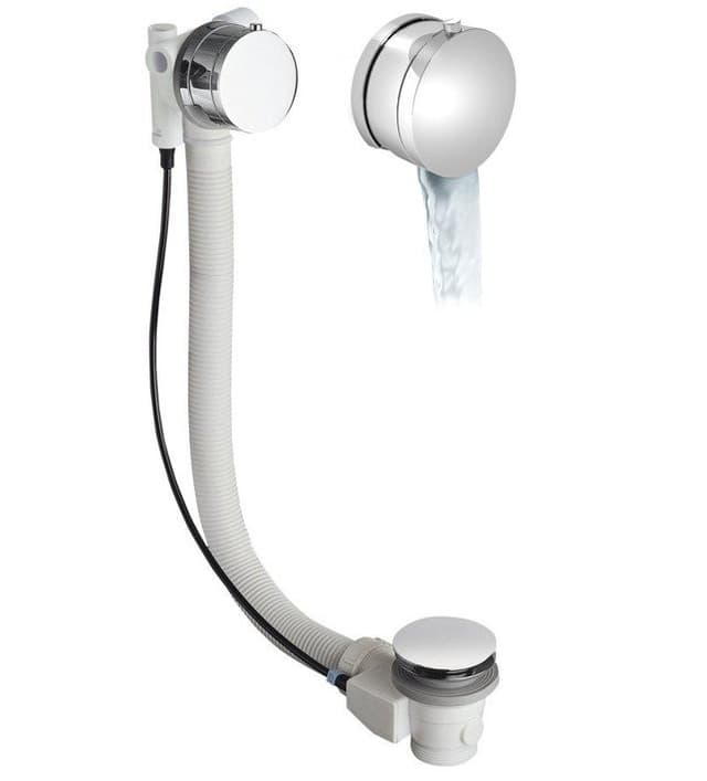 Zestaw odpływowy z napełnianiem, długość 575mm, korek automatyczny 72mm, chrom