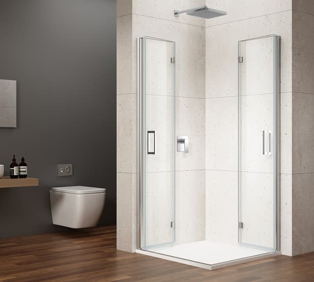 LORO drzwi składane do kabiny z wejściem z rogu 1000mm, szkło czyste