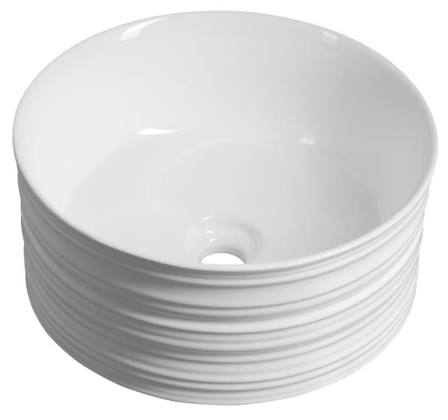 ALETTE ceramiczna umywalka nablatowa, wysoka, średnica 41cm, biały