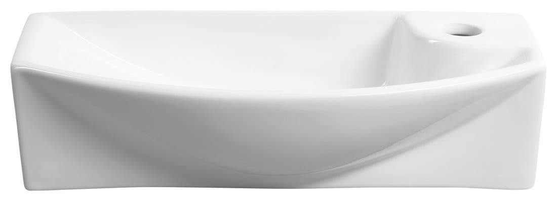 CARLON umywalka ceramiczna, 45x23cm, otwór na baterię po prawej stronie, biały