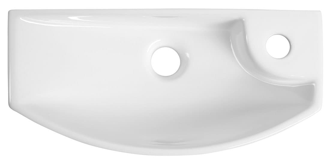 CARLON umywalka ceramiczna, 45x23cm, otwór na baterię po prawej stronie, biały