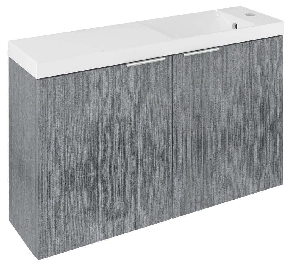 LATUS X szafka podumywalkowa z umywalką 80x54,5x22cm, dąb srebrny