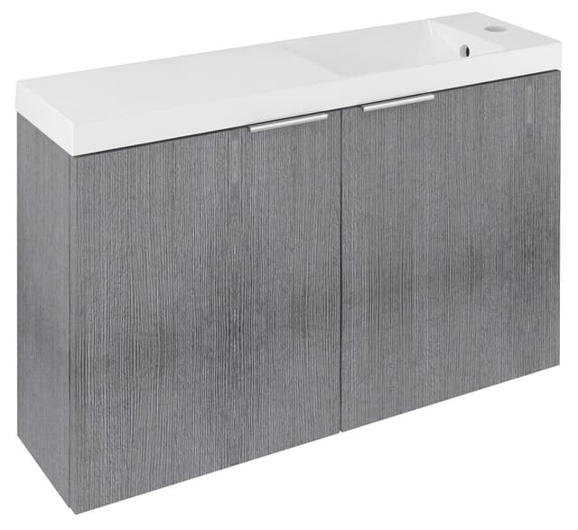 LATUS X szafka podumywalkowa z umywalką 80x54,5x22cm, dąb srebrny