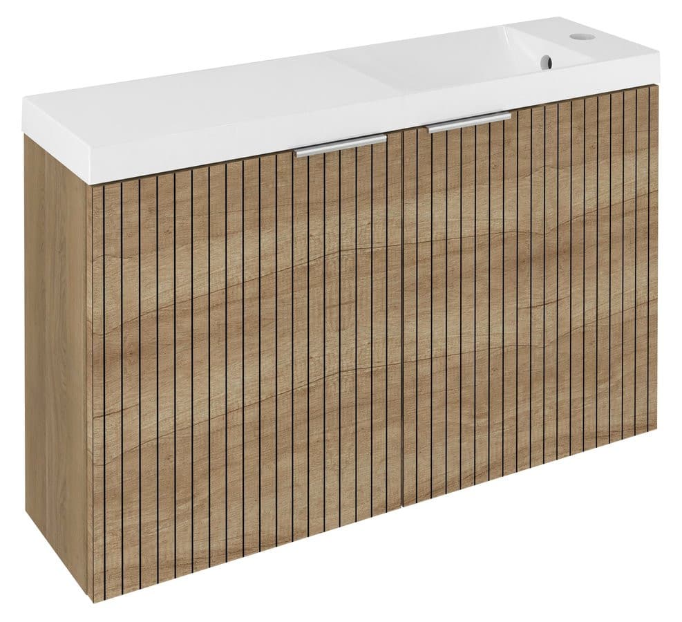 LATUS X szafka podumywalkowa z umywalką 80x54,5x22cm, dąb Alabama strip