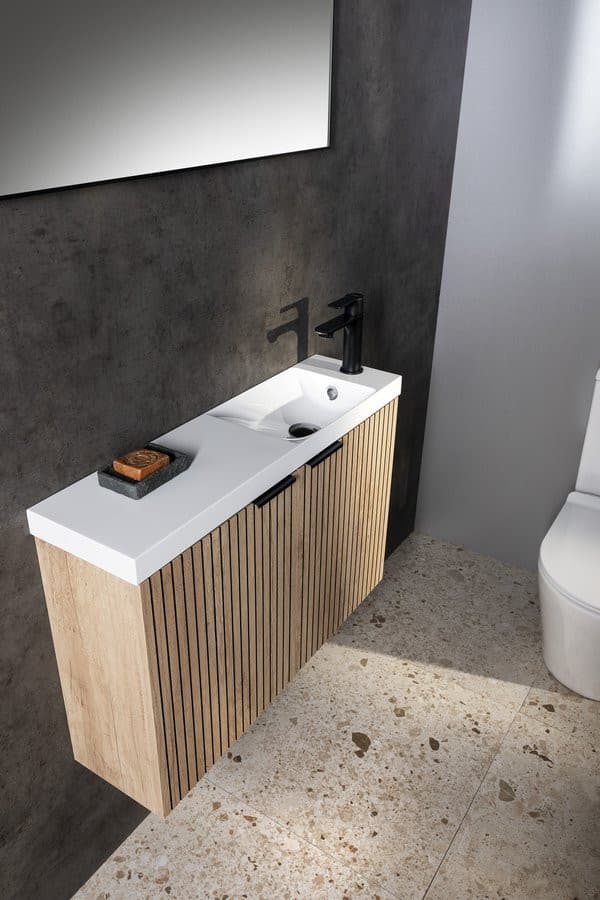 LATUS X szafka podumywalkowa z umywalką 80x54,5x22cm, dąb Alabama strip