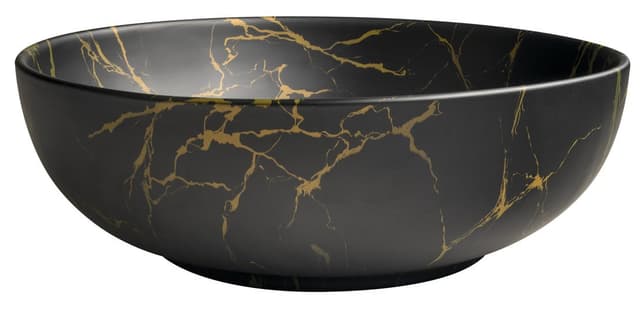 RONDANE umywalka ceramiczna nablatowa, średnica 41cm, marmur portoro