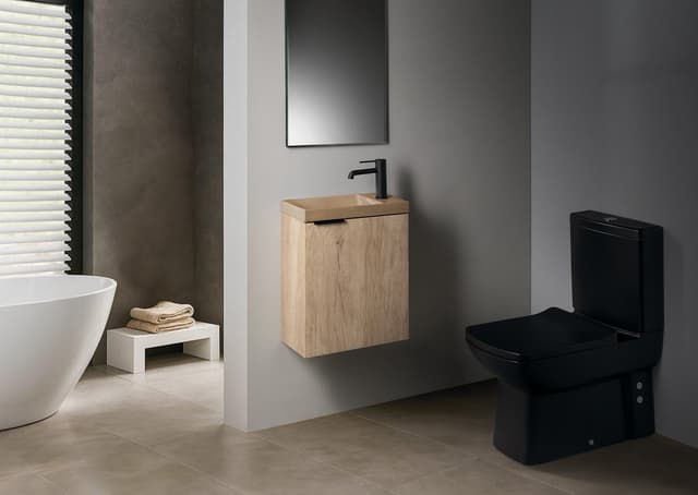 AGOS umywalka betonowa, 40x22cm, lewa/prawa, piaskowy półpołysk