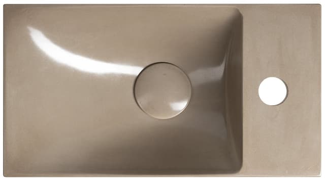 AGOS umywalka betonowa, 40x22cm, lewa/prawa, piaskowy półpołysk