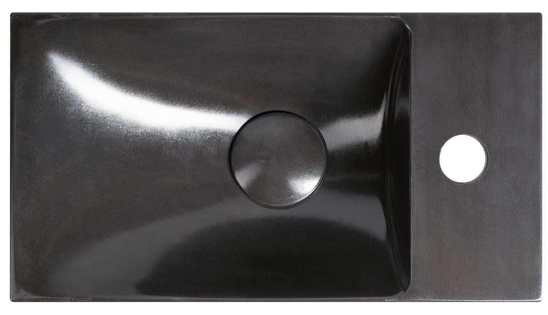 AGOS umywalka betonowa, 40x22cm, lewa/prawa, antracyt półpołysk