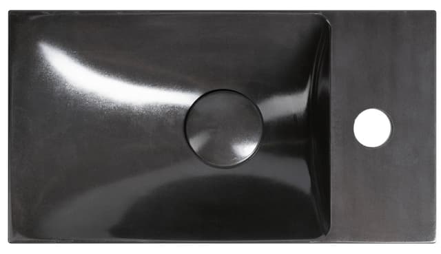 AGOS umywalka betonowa, 40x22cm, lewa/prawa, antracyt półpołysk