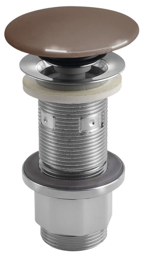 Korek umywalkowy 5/4'', klik-klak, betonowy grzybek, 10-80mm, ciemnobrązowy półpołysk