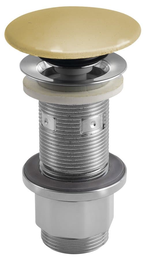 Korek umywalkowy 5/4'', klik-klak, betonowy grzybek, 10-80mm, żółty półpołysk