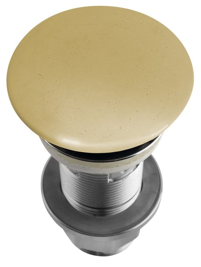 Korek umywalkowy 5/4'', klik-klak, betonowy grzybek, 10-80mm, żółty półpołysk