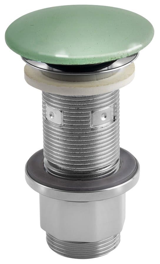 Korek umywalkowy 5/4'', klik-klak, betonowy grzybek, 10-80mm, zielony półpołysk