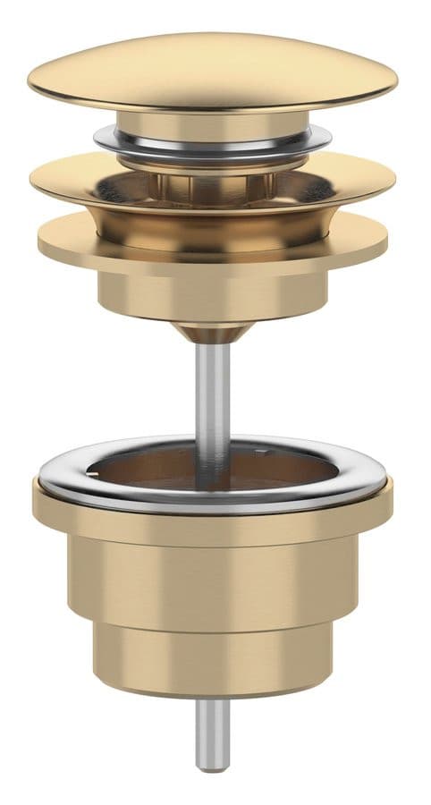 Odpływ umywalkowy, 5/4'', click-clack, duży grzybek, 10-65mm, złoto mat