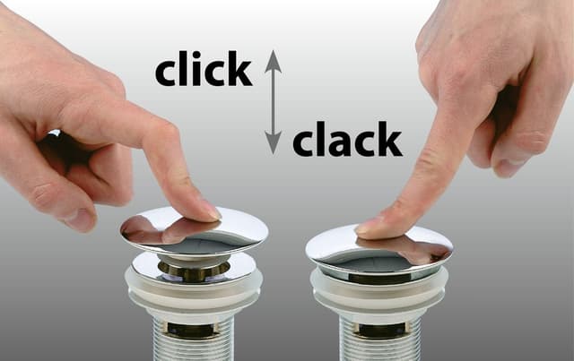 Odpływ umywalkowy, 5/4'', click-clack, duży grzybek, 10-65mm, złoto mat