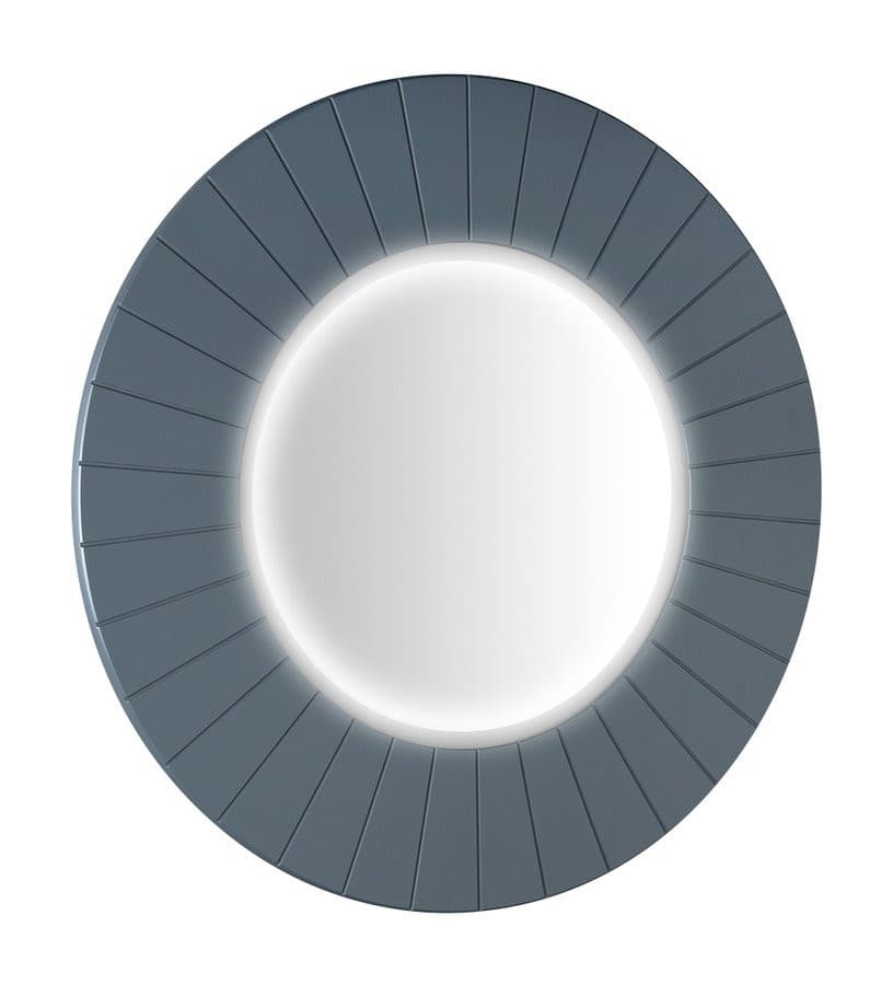 LUMIRO STRIP okrągłe lustro z oświetleniem LED w ramie średnica 75cm, siena