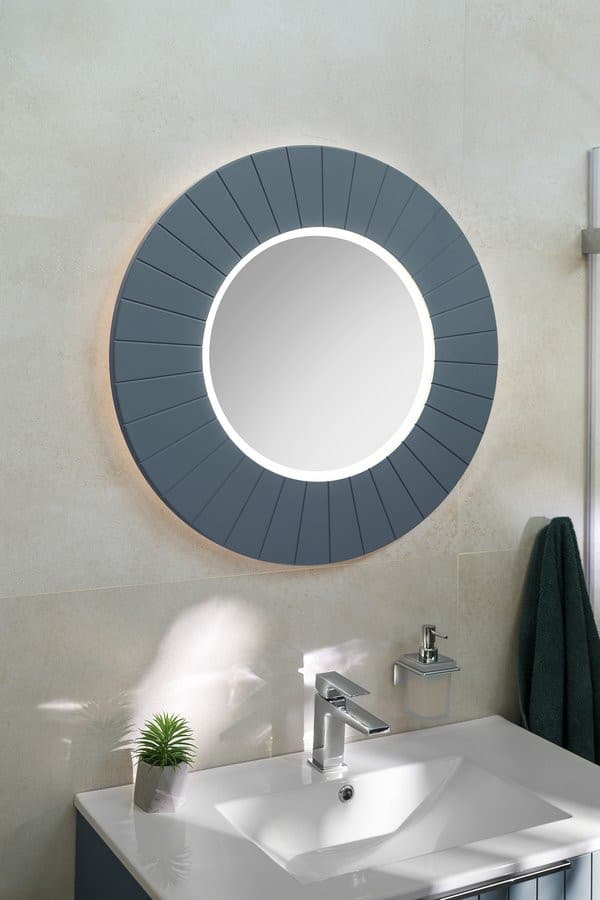 LUMIRO STRIP okrągłe lustro z oświetleniem LED w ramie średnica 75cm, siena