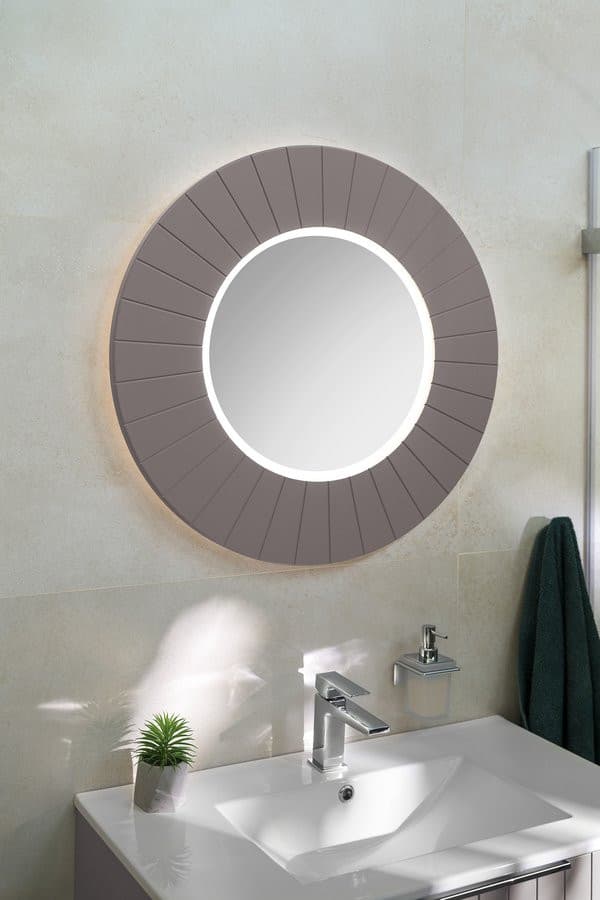 LUMIRO STRIP okrągłe lustro z oświetleniem LED w ramie średnica 75cm, agila