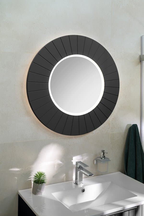 LUMIRO STRIP okrągłe lustro z oświetleniem LED w ramie średnica 90cm, carina