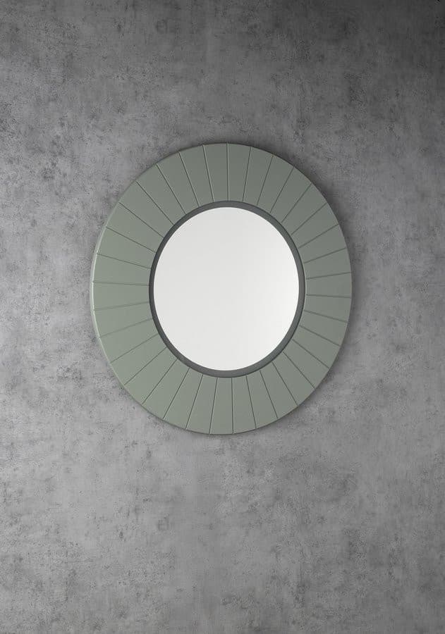 LUMIRO STRIP okrągłe lustro z oświetleniem LED w ramie średnica 90cm, verde