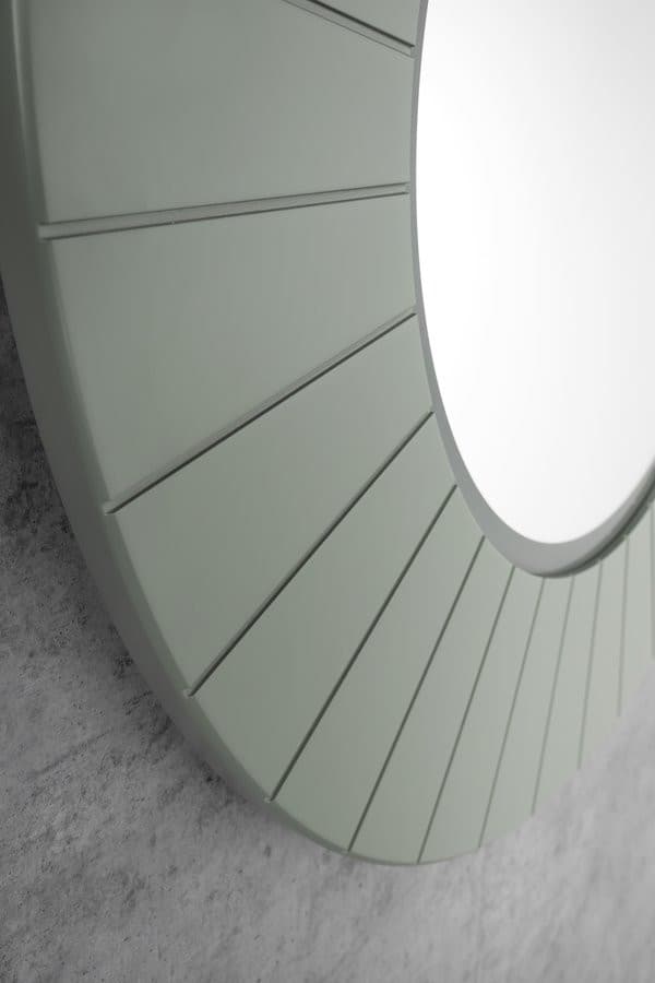 LUMIRO STRIP okrągłe lustro z oświetleniem LED w ramie średnica 90cm, verde