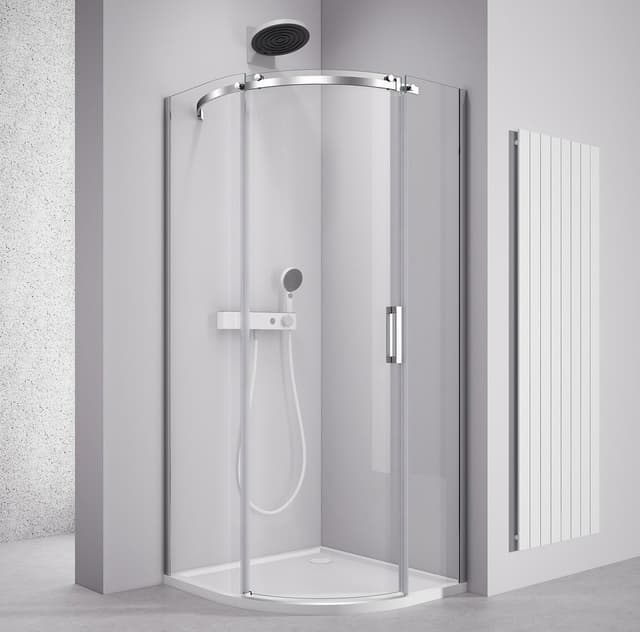 THRON ROUND kabina prysznicowa półokrągła 900x900mm, szkło czyste, lewa