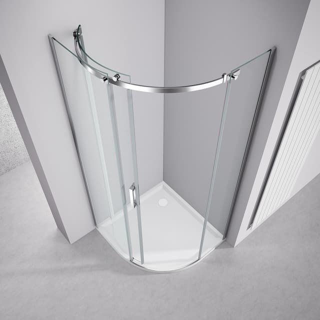 THRON ROUND kabina prysznicowa półokrągła 900x900mm, szkło czyste, lewa