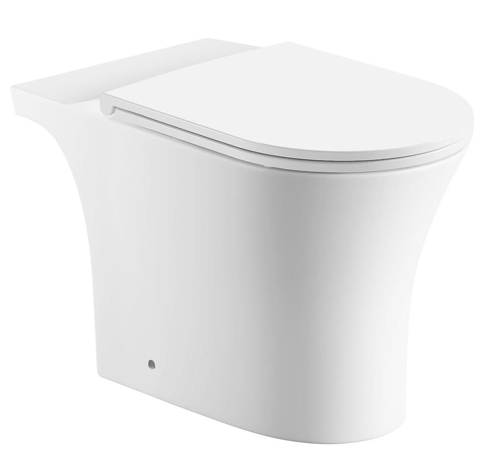 VITO miska kompaktu WC, Rimless, 61x35,5cm, odpływ dolny/tylny, biały