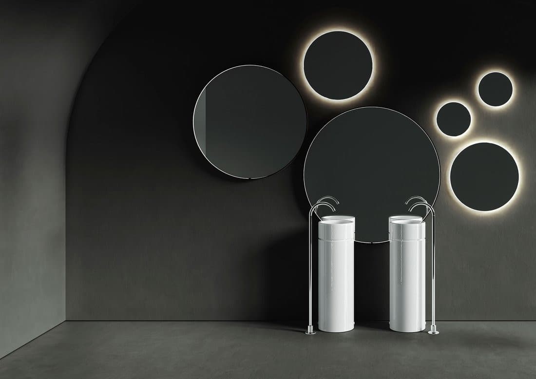 OKE ceramiczna umywalka wolnostojąca średnica 30x88.5cm, biały