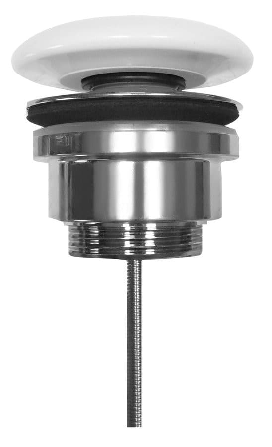 Odplyw umywalkowy, 5/4'', click-clack, korek ceramiczny, 5-65mm, biały