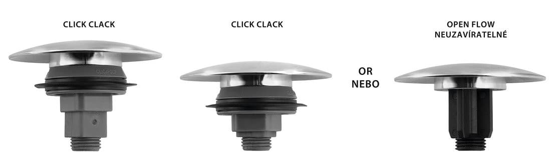 Odplyw umywalkowy, 5/4'', click-clack, korek ceramiczny, 5-65mm, czarny mat