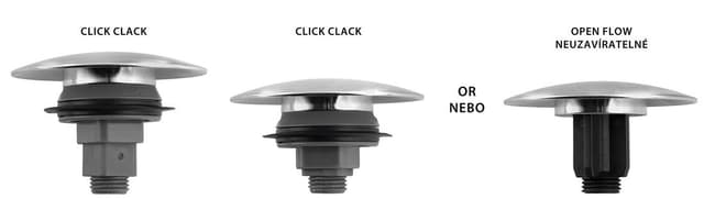Odplyw umywalkowy, 5/4'', click-clack, korek ceramiczny, 5-65mm, czarny mat