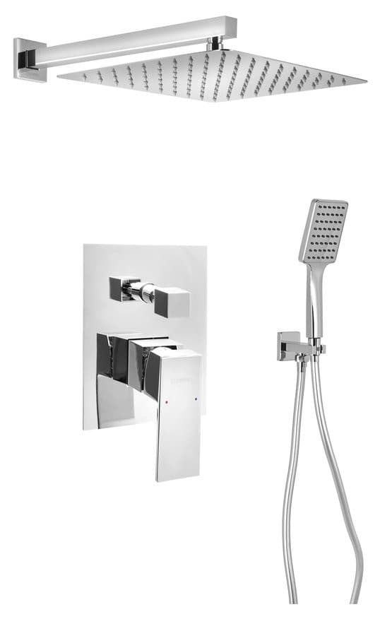 LATUS zestaw prysznicowy podtynkowy z baterią podtynkową, 2 wyjścia, chrom
