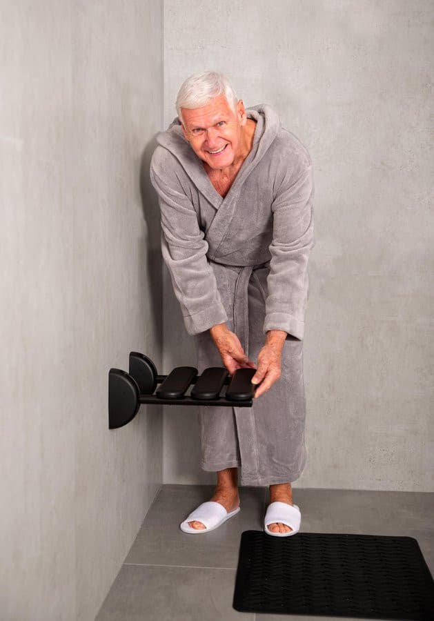 HANDICAP siedzisko prysznicowe 36x25cm, składane, czarny