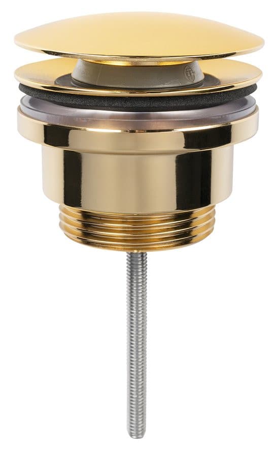 Odpływ umywalkowy, 5/4'', click-clack, duży grzybek, złoto