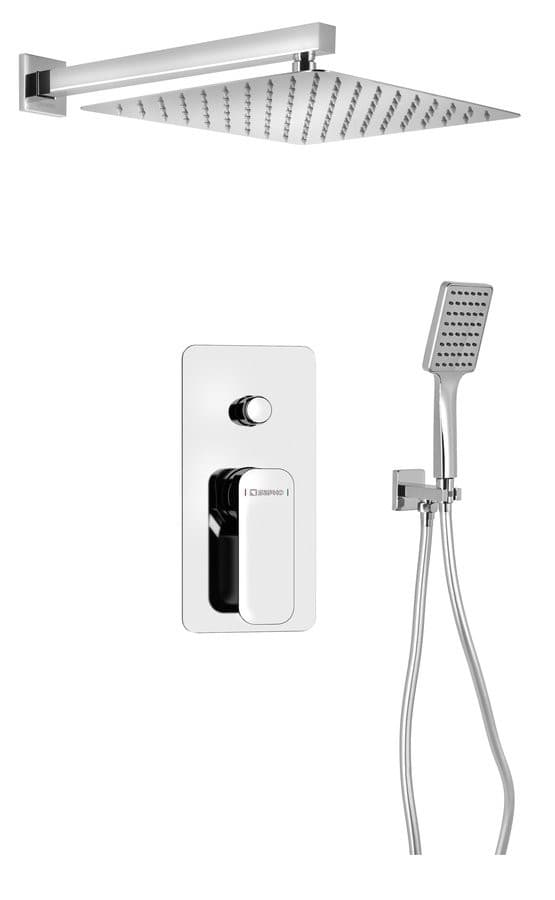 SPY zestaw prysznicowy podtynkowy z baterią, 2 wyjścia, chrom