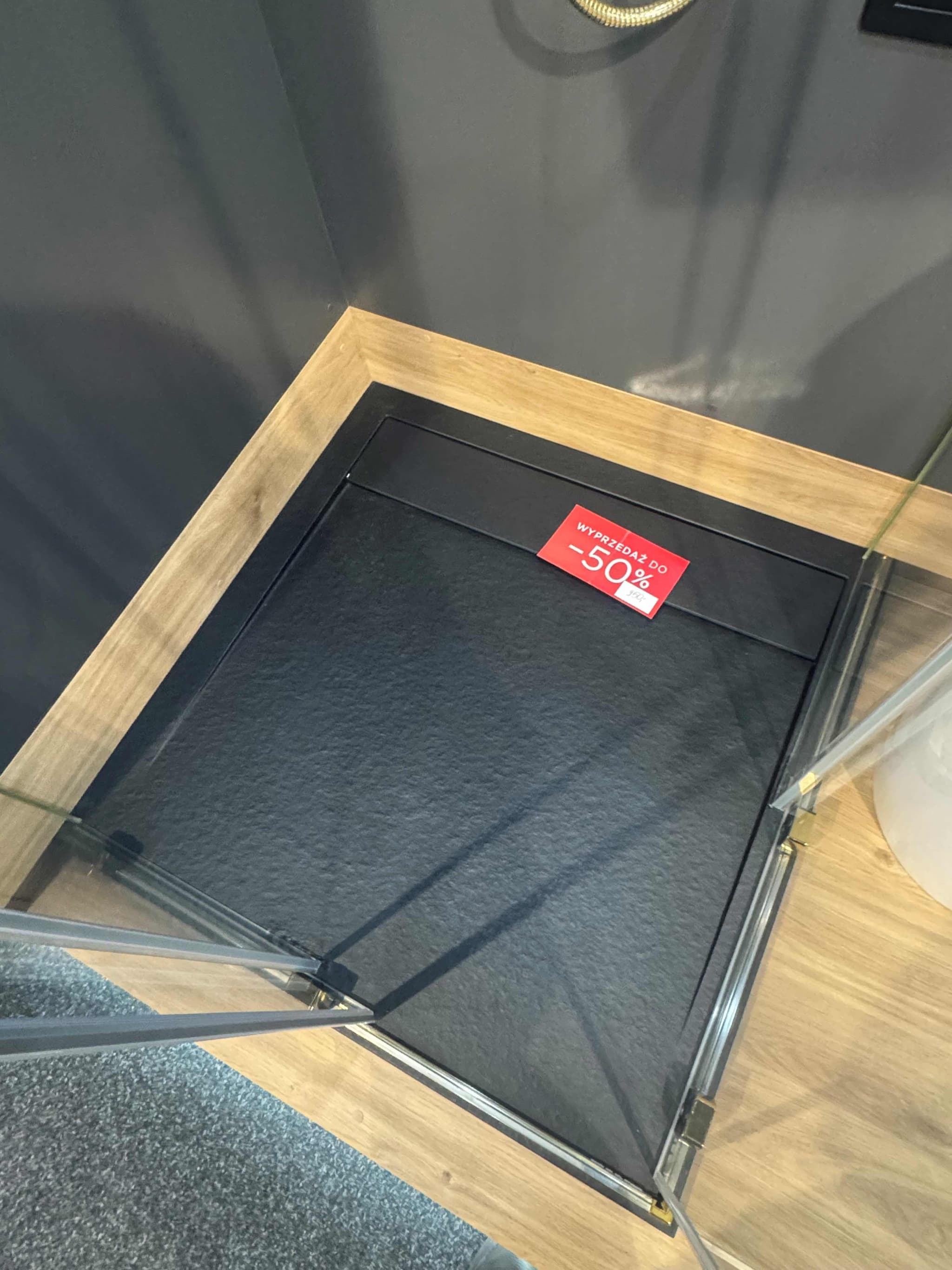 RADAWAY TEOS C black brodzik konglomeratowy 90x90