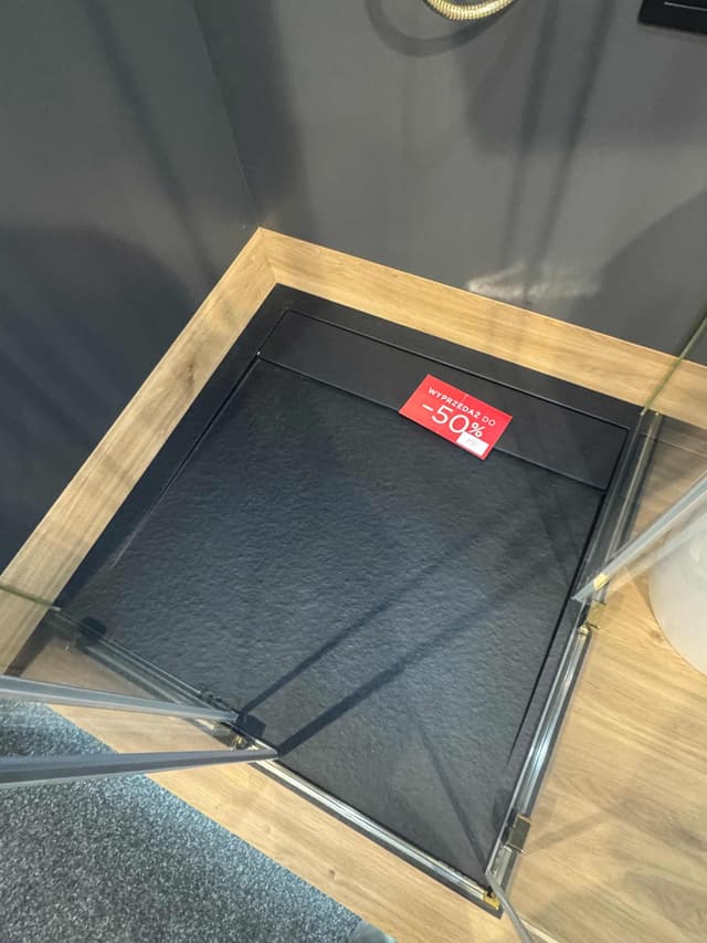 RADAWAY TEOS C black brodzik konglomeratowy 90x90