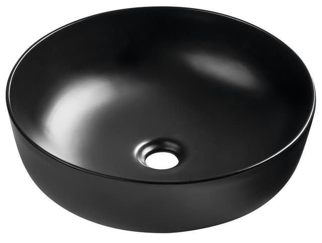 RONDEA umywalka ceramiczna nablatowa średnica 41cm, czarny mat