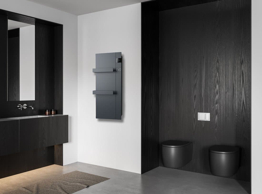 ONSEN EVO elektryczny grzejnik łazienkowy, 400x900mm, 1000 W, antracyt