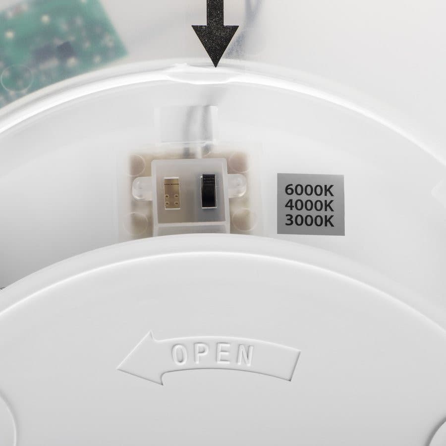 AZPO lampa sufitowa LED, średnica 225mm, 11,8W, 3000/4000/6000K, IP54, czarny mat