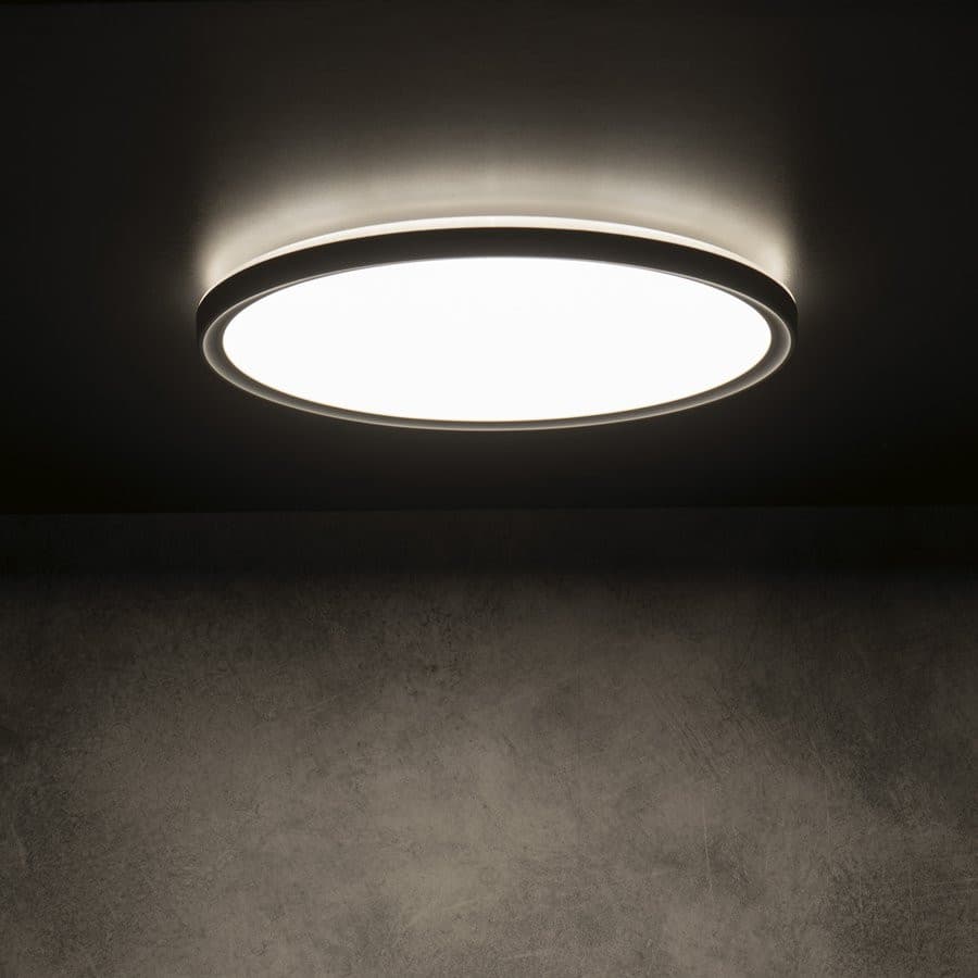 AZPO lampa sufitowa LED, średnica 225mm, 11,8W, 3000/4000/6000K, IP54, czarny mat