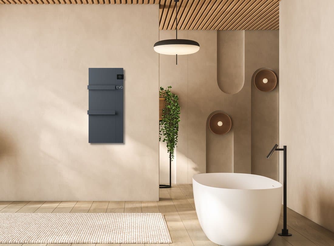 ONSEN EVO elektryczny grzejnik łazienkowy, 400x900mm, 1000 W, antracyt