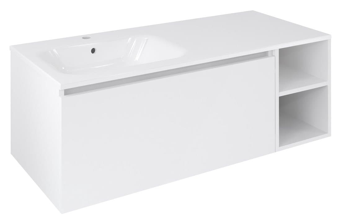 LOREA szafka umywalkowa 120x46x51,5cm (90+30Pcm), lewa, biały mat